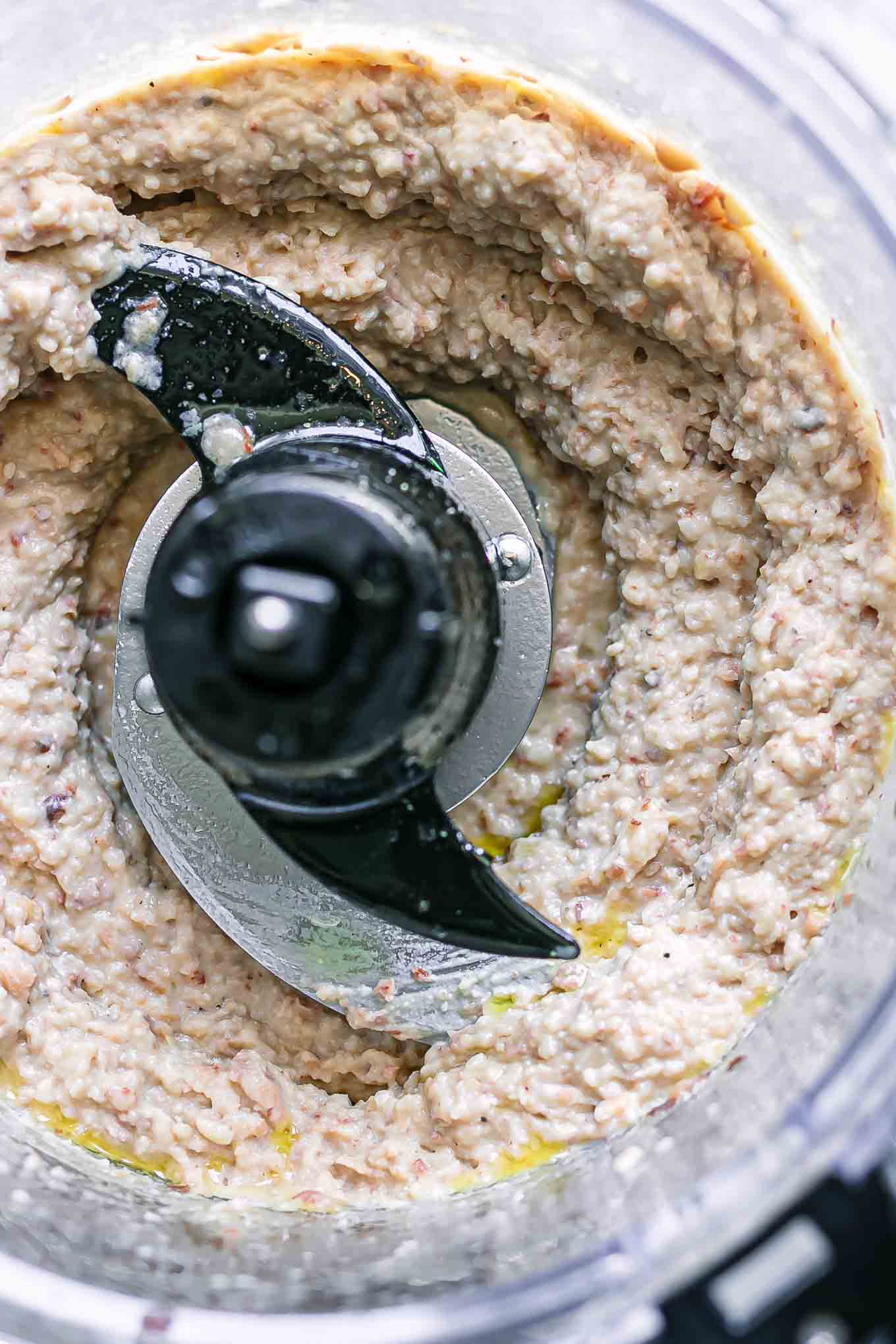 blended black eyed peas in a food processor after blending