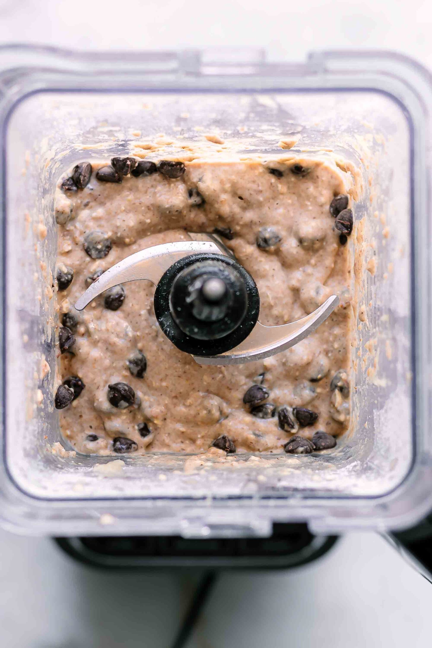 banana bread muffin batter in a blender
