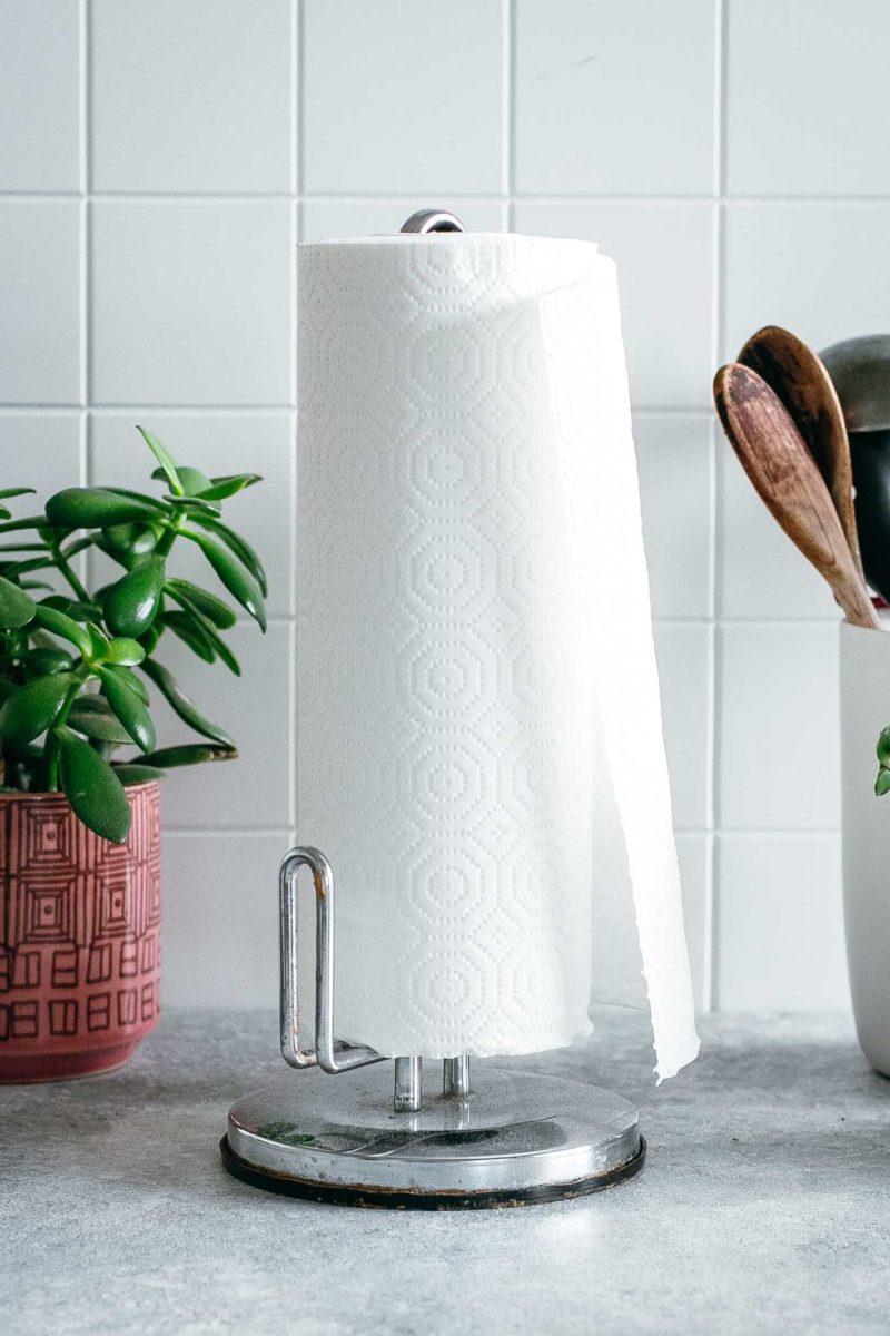 paper towels on a paper towel holder