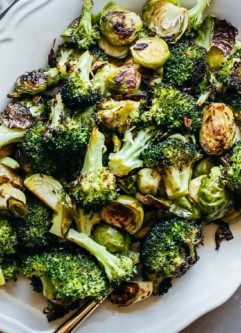 roasted vegetables on a platter