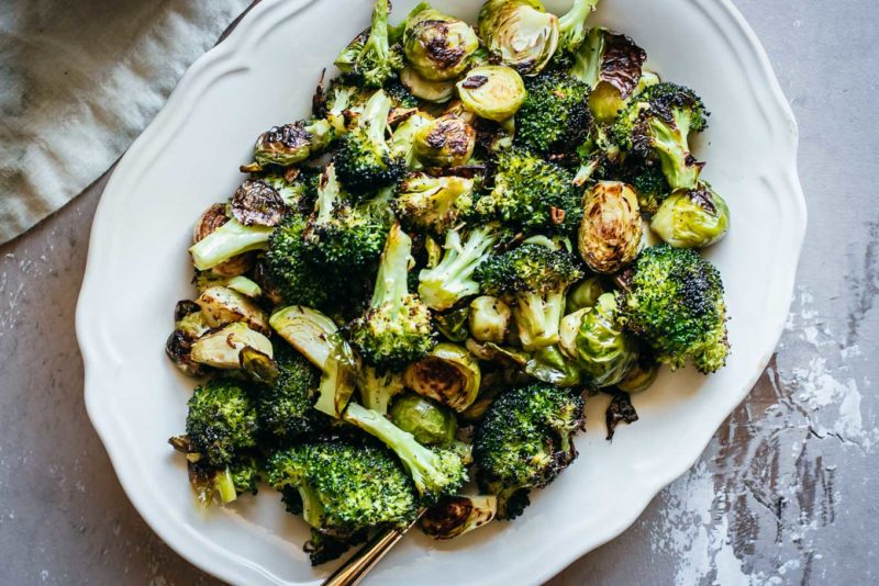 roasted vegetables on a platter
